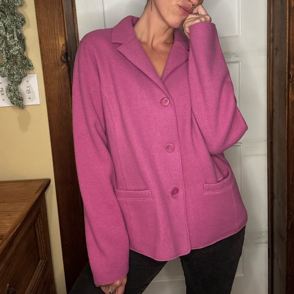 Jones New York Fuchsia Wool Blazer